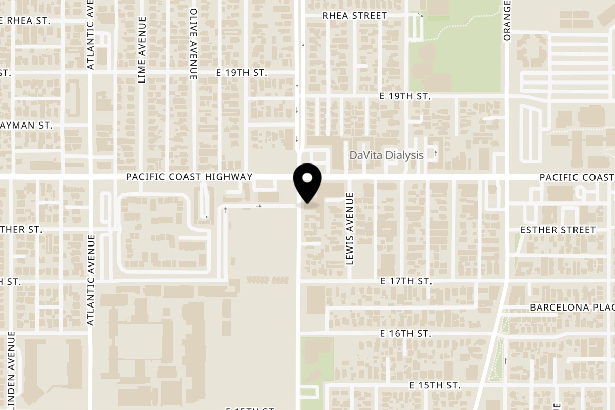 Map showing the location of Mexihanas Hibachi Grill on 1782 Martin Luther King Jr Ave in Long Beach